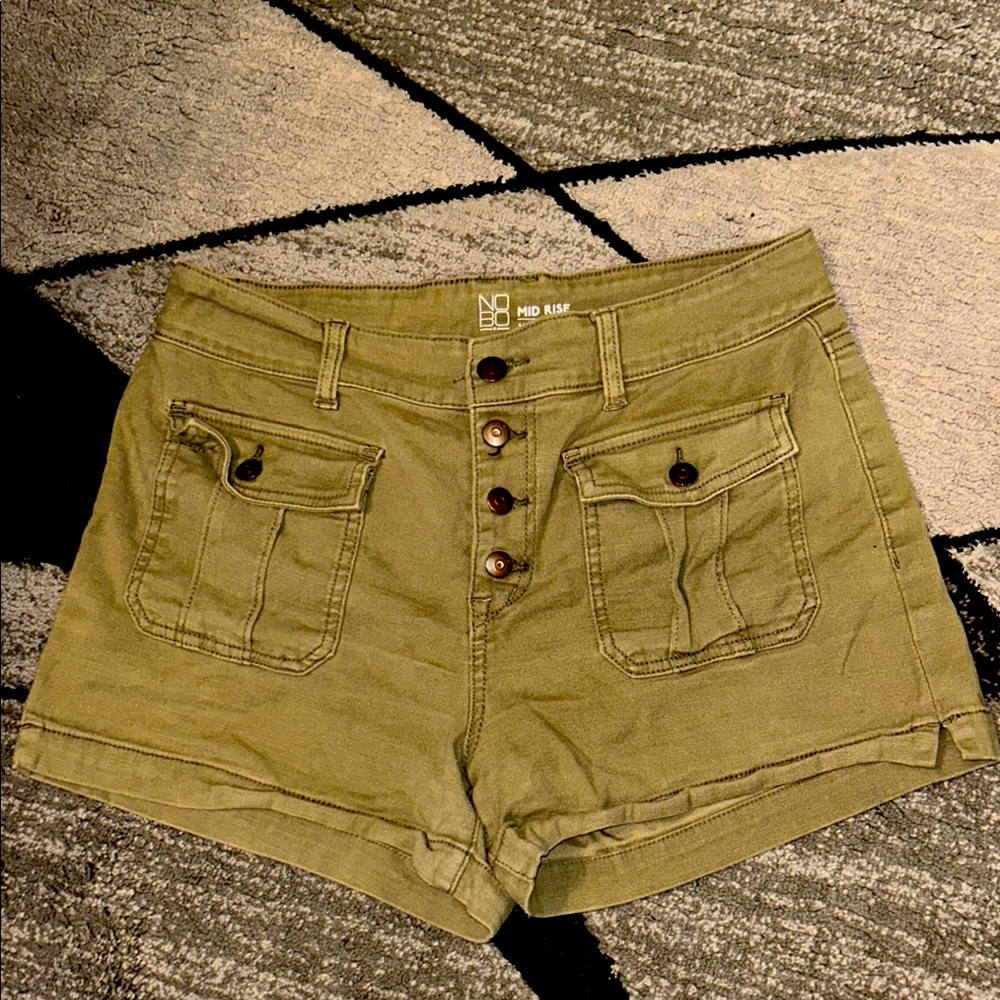 NOBO Green High Waist Shorts Casual Style